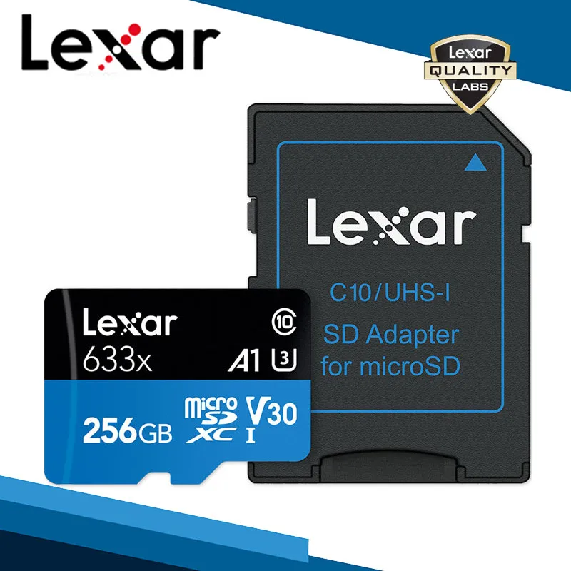 Lexar 633x Micro SD карта 512 16 ГБ 32 ГБ 64 Гб 128 ГБ SDHC SDXC высокая скорость до Макс 95 м/с Flash Micro SD для GOPRO Drone - Емкость: 256GB