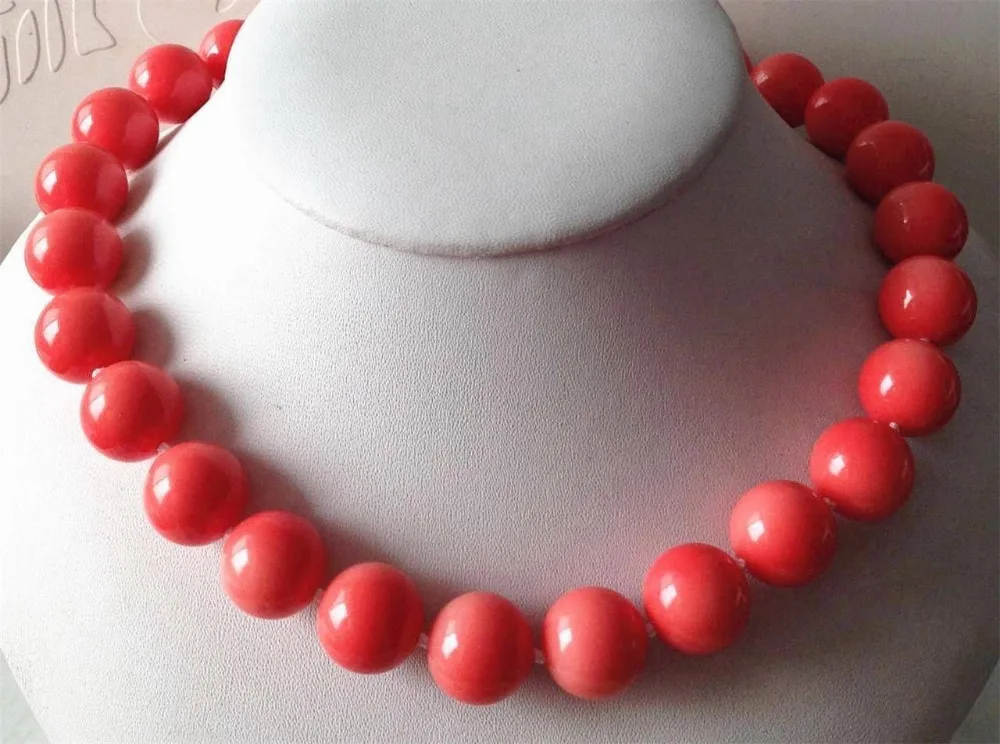 

ddh001473 Pretty 12mm pink sea shells pearl necklace