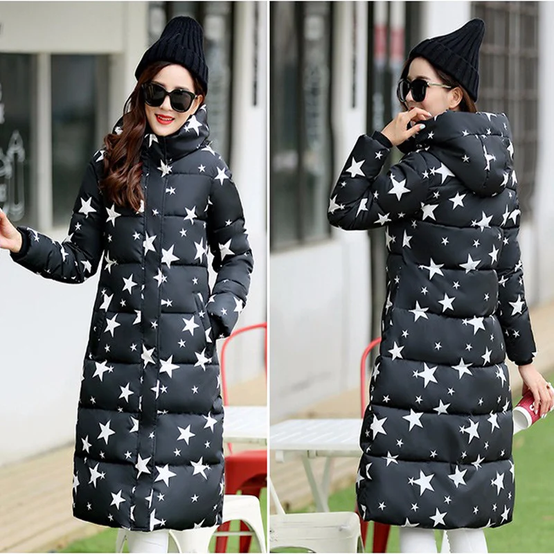 2016 Womens Winter Down Jackets And Coats Women Warm Down Cotton Padded Parka Long Hooded Winter Outerwear Female Manteau Femme Coats