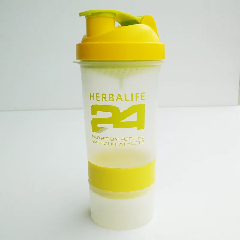 6 цветов Herbalife24 подходит 2000 мл/64 унции 1000 мл/32 унции Шейк Спортивная соломенная бутылка для воды Herbalife питание - Цвет: 500ml yellow