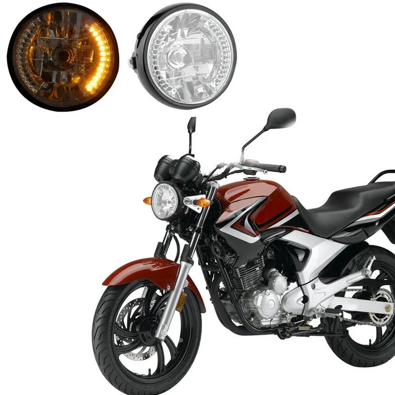 Горячие Новые 7 дюймов мотоциклетные светодиодный головной светильник спереди светильник для мотоциклов желтый светильник ing