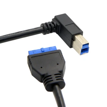 

CY 90 Degree Left angled USB 3.0 B Type Male to 3.0 Motherboard 19pin Header Cable 50cm