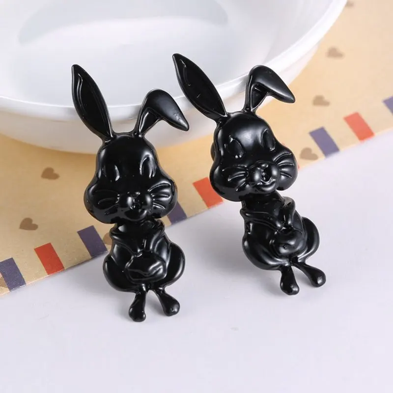 

Speed sell through selling earrings Korean fashion stereo long-eared animals wear new sharp nail personality E439 rabbit