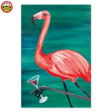 Картина по номерам художественная краска по номеру цифровая картина Фламинго с животными фигурки картины цифровая живопись с его рукой