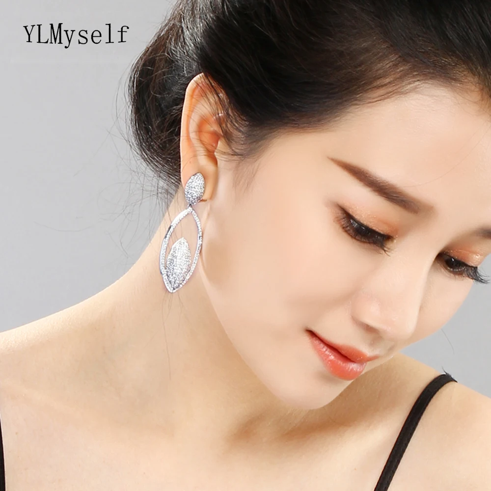 Unique Design 60mm Long Oval Big Drop Earring High Quality Jewelry Accessories New Party Large Women Earrings