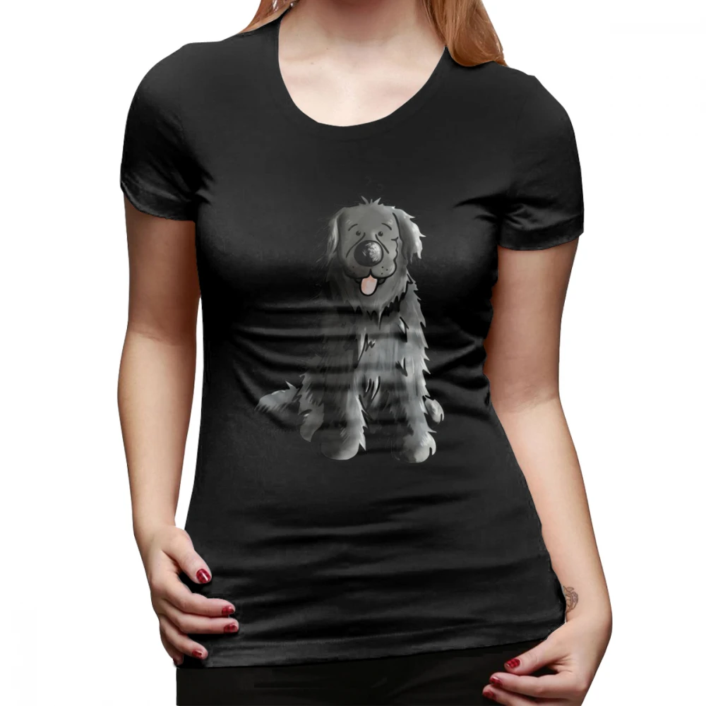 Newfoundland Dog футболка Черная Newfoundland Dog мультяшная футболка с коротким рукавом 100 хлопчатобумажная женская футболка с круглым вырезом Женская футболка