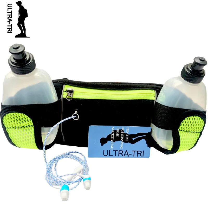 

ULTRA-TRI Lightweight Hydration Running Belt Bag With 2 Water Bottles for Short Distance Trail Run Marathons Hiking Cycling
