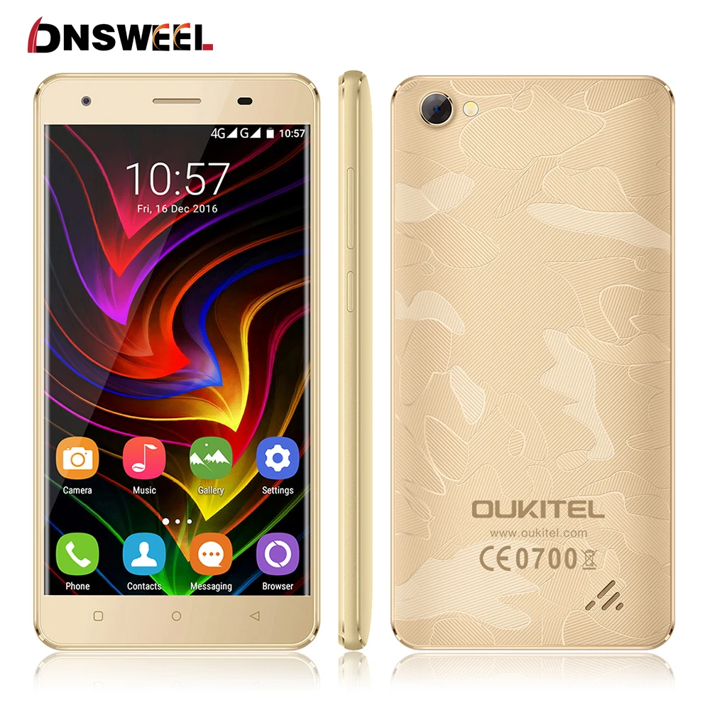 Oukitel C5 Pro 4G Smartphone Android 6.0 MT6737 Quad Core 5.0 inch HD IPS mobile phone 2GB RAM 16GB ROM 1280x720 GPS Cell Phone