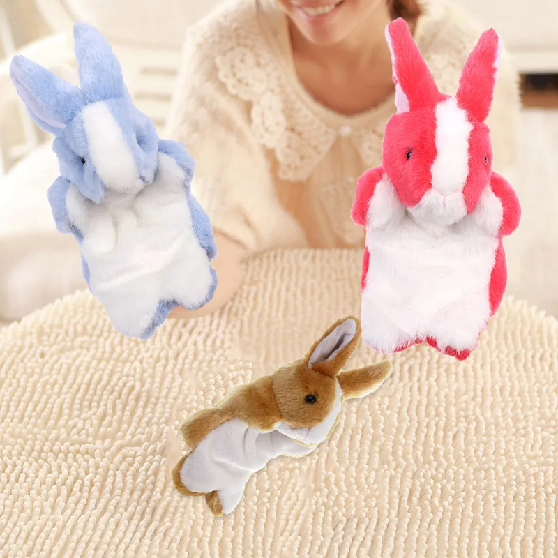 1 Pcs Hand Finger Puppet Animal Rabbit Doll Glove Plush Toy For Children Kids Gift BM88 | Игрушки и хобби