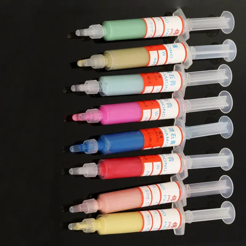 

8Pcs/set Diamond Lapping Paste Needle Tube Compound Syringes Polishing Paste 0.5-10 Metal Lapping Compound Grinding Paste