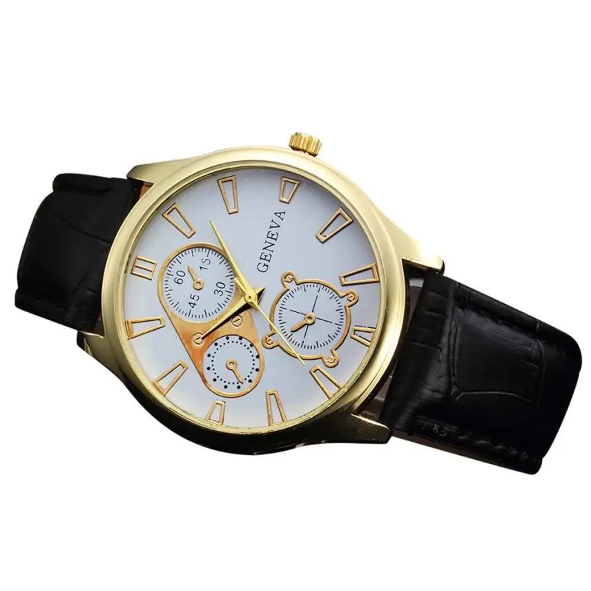 

2018 NEW fashion Retro Design Leather Band Analog Alloy Quartz Wrist Watch c829
