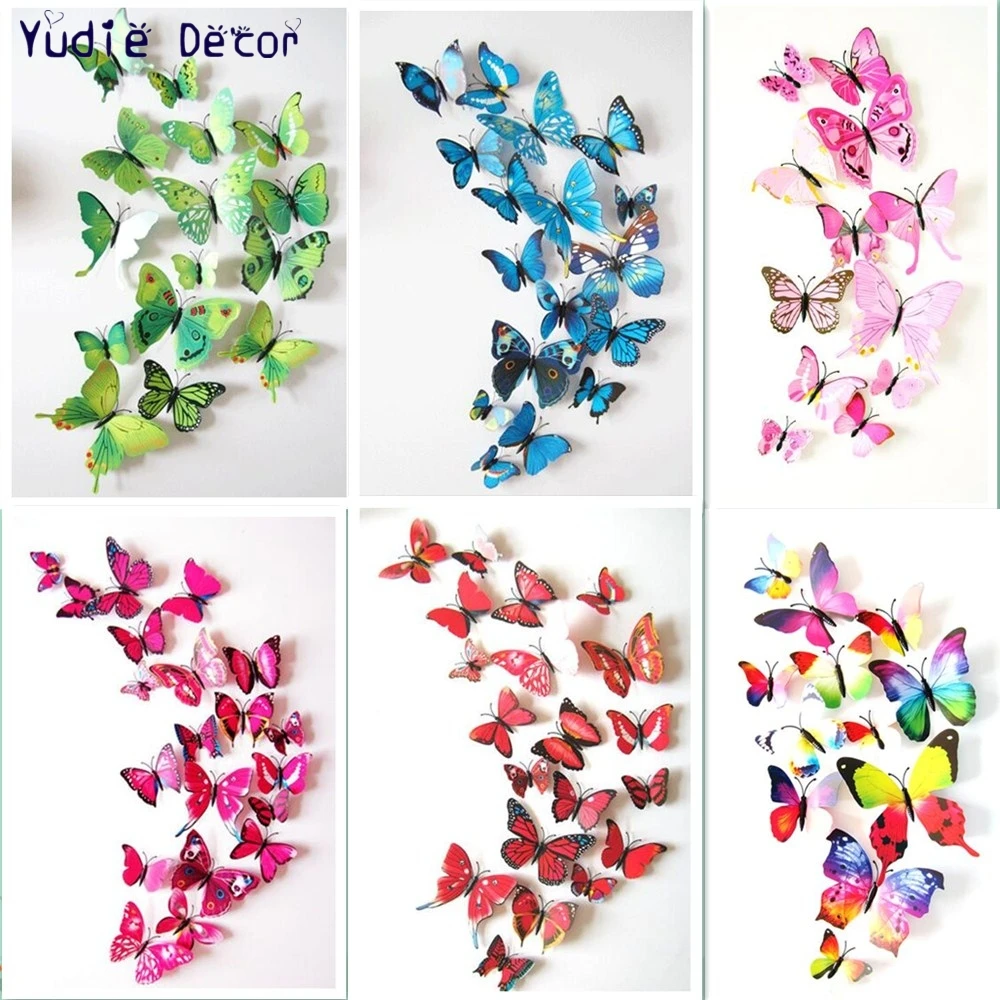 Venta Caliente Barato 12 Uds 3d Hermosa Mariposa De La