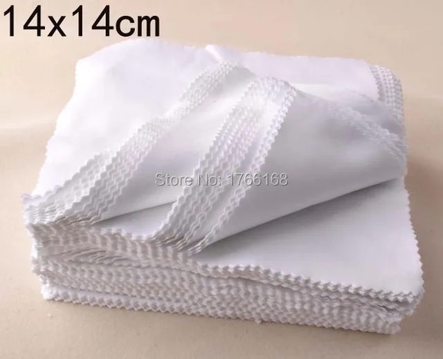 100pcs/lot White 14x14CM Microfiber cleaning cloth eye glasses cleaning