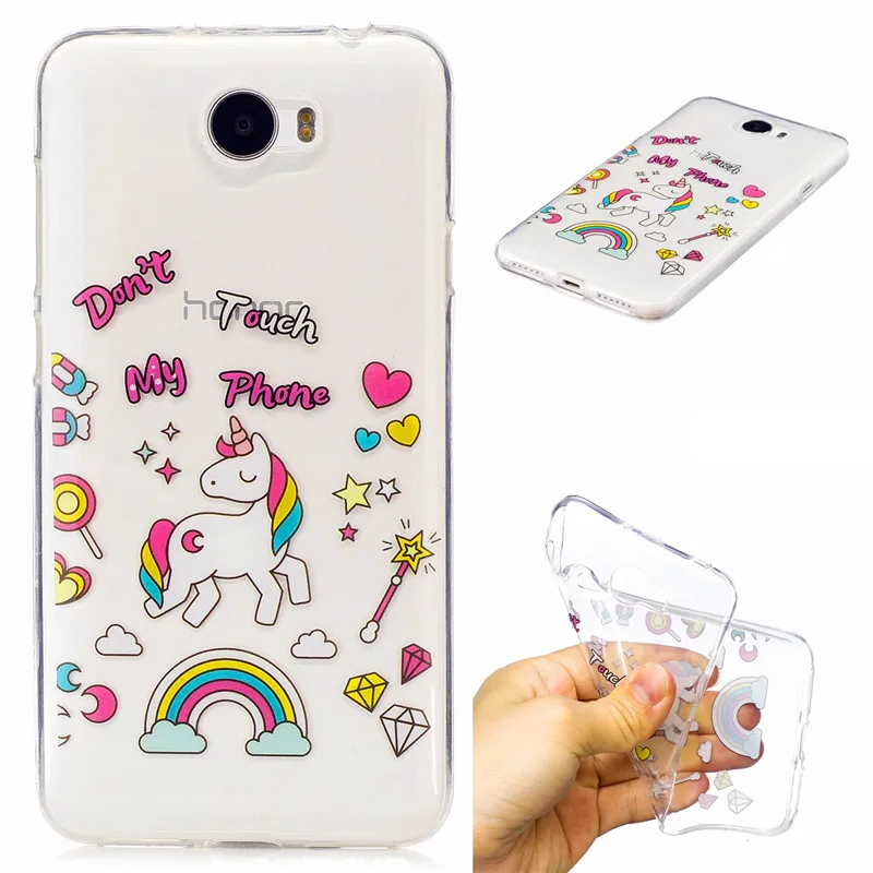 

2Pcs Huawei Honor 5A LYO-L21 Y6II Compact Case Transparent Anime Silicon TPU Soft Back Cover Case for Huawei Y5 II Y5II CUN-U29
