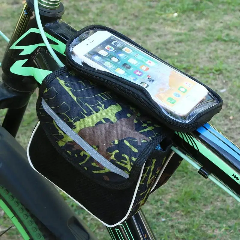 Практичная сумка для велосипеда, велосипедная передняя рама, сумка для верховой езды, двойной чехол, сумка для хранения телефона, Аксессуары для велосипеда