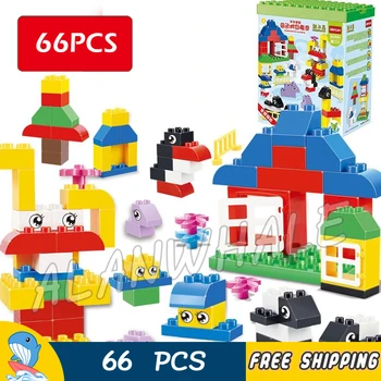

66pcs My First Polar Baby animals Zoo Park Penguin Creative Figure Building Blocks Toys Compatible With Duplo
