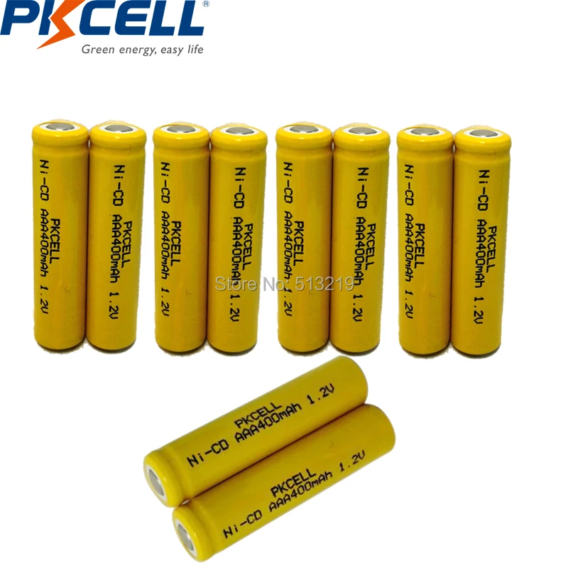 PKCELL 10 шт. NI-CD 1,2 в AAA 400 мАч перезаряжаемые батареи NICD батарея никель-кадмиевый для газонокосилки