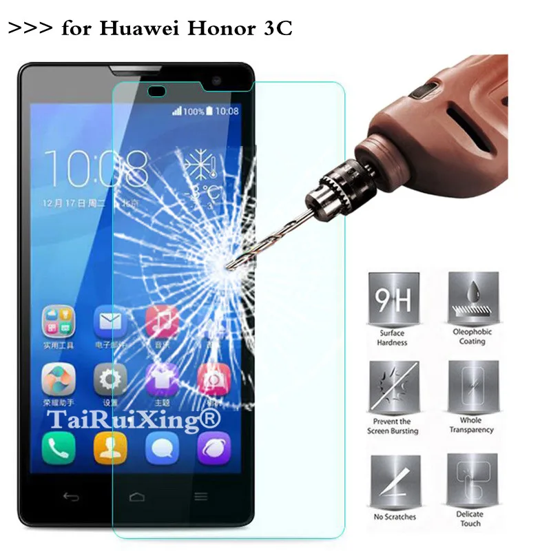 

For Huawei Honor 3C Honor3c H30-U10 0.26mm 9H 2.5D Tempered Glass Screen Protector For Huawei honor 3C honor3c H30-U10