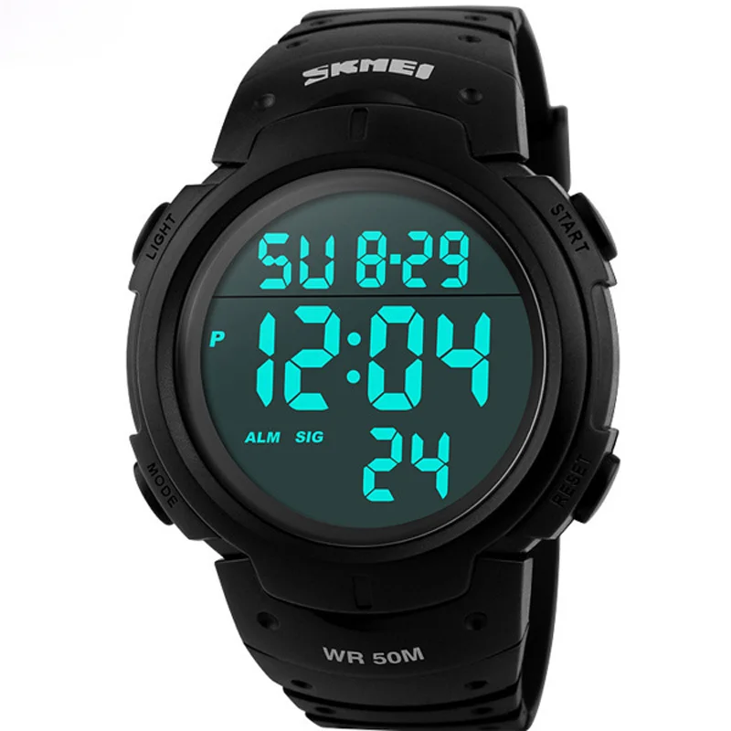 

New Skmei Top Brand Mens Sports Watches Dive 50m Digital LED Military Watch Fashion Casual Wristwatches Male Watch Digital 1PC