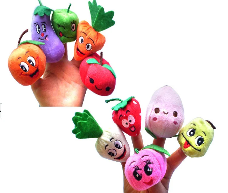 New 100pcs/Set Different Styles Fruit Vegetable Finger Puppet Set for