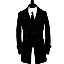 Средней длины тонкий сексуальный двубортный Тренч Мужское пальто с длинным рукавом мужская одежда бизнес серый черный плюс размер S-9XL