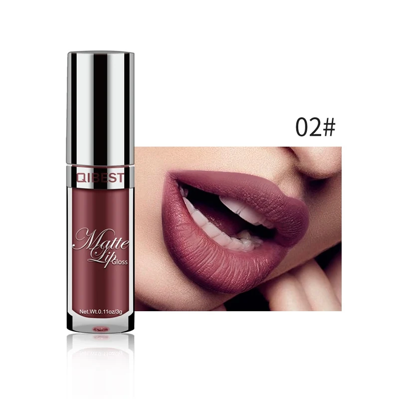 1PC Waterproof Lip Gloss Long-lasting Lip Gloss Pigment Dark Purple Black Red Velvet Matte Liquid Lipstick Lip Makeup