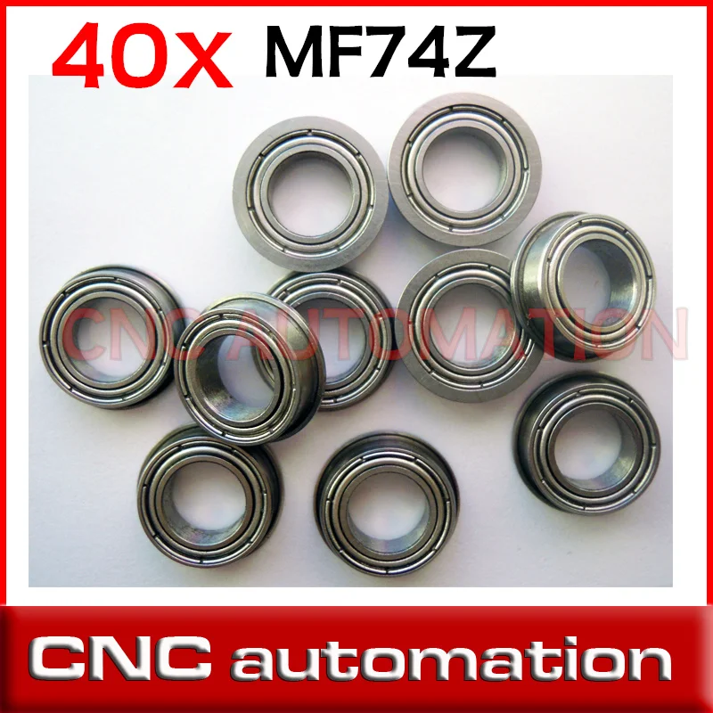 

40pcs flange bearings MF74ZZ size 4*7*2.5mm radial shaft