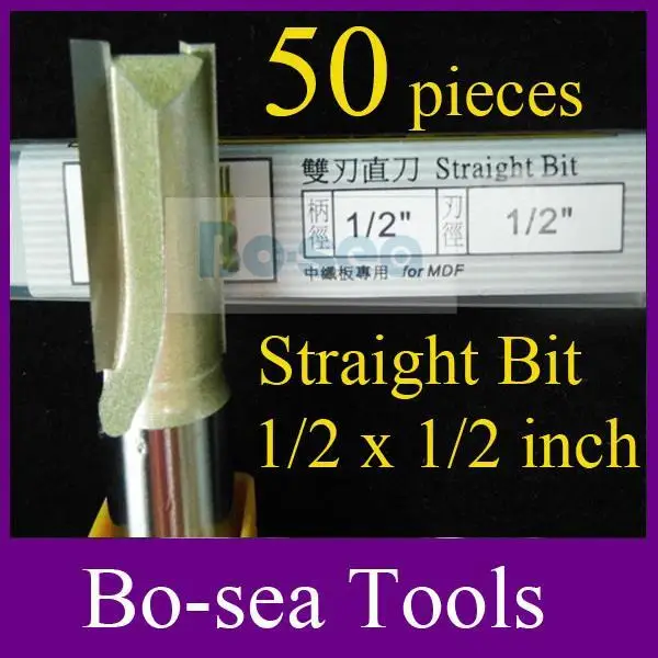 

50 pieces/lot Router Bits Straight Bit 1/2 Shank 1/2 Blade Tungsten Carbide 2 Flutes ARDEN Router bit 1/2*1/2 -YD