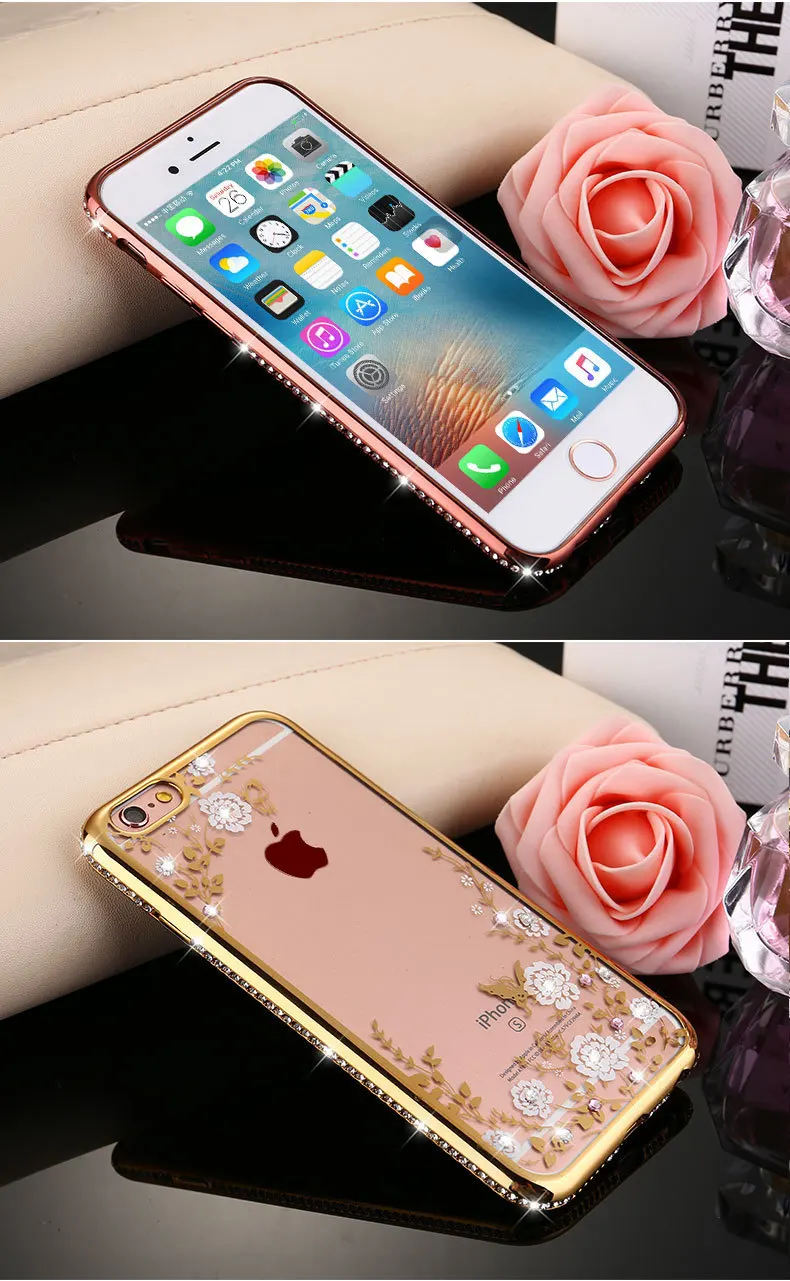 For Iphone 7 Case Iphone XS Max Case 8plus 7plus 6S 6Plus Luxury Brand Plating Diamond Clear Back Cover For Iphone X Case XRDescription:
