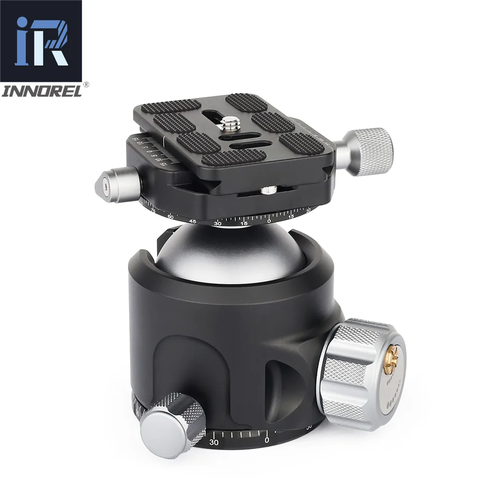 Low Center of Gravity 52mm 44mm 36mm Tripod Ball Head Double U Notch Ultra-low Profile Damping Setting CNC Ballhead Heavy Duty tripod ball head