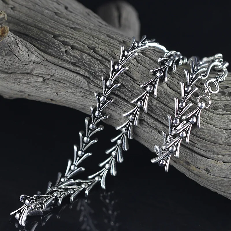 

Retro Thai Silver Goods New Men's Beautiful S Buckle Retro Gentleman Men Wear S925 Sterling Silver Necklace