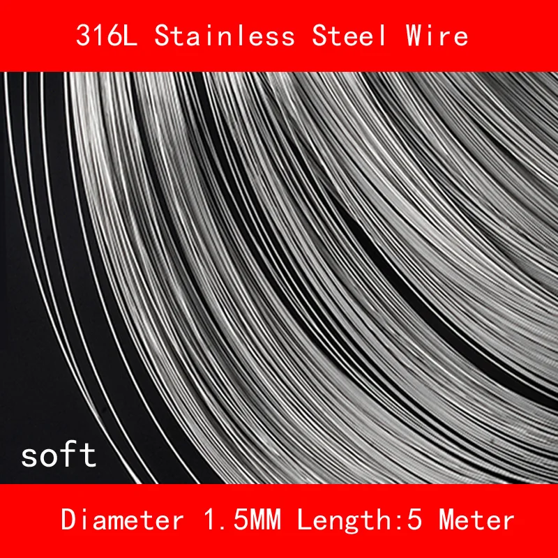 

316L Stainless steel wire soft Diameter 1.5mm Length 5 meter