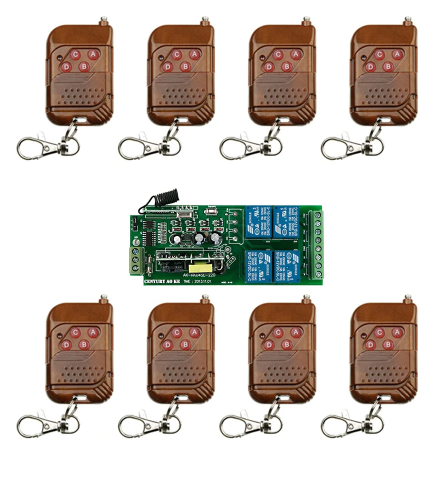 85 v ~ 250 V 110 V 220 V 230 V 4CH RF Беспроводной дистанционного Управление реле безопасности Системы гаражные ворота и прокатки ворота электрические