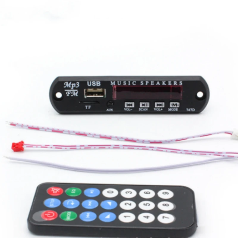 Elistooop DC 5V 12V Беспроводной MP3 WMA декодер плата аудио модуль USB TF Радио Автомобильная