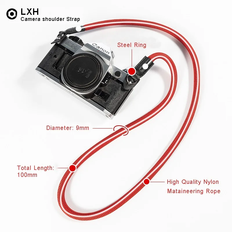 LXH нейлоновая веревка для камеры плечевой ремень для камеры Leica Canon Nikon Olympus Pentax sony Fujifilm беззеркальный ремень для камеры дслр