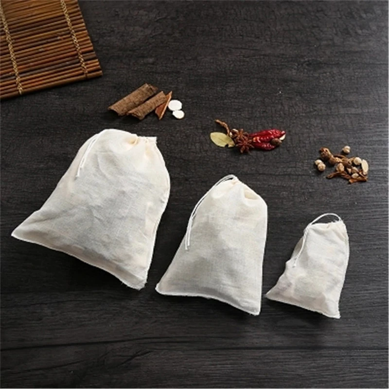 

10Pcs/Lot Teabags Empty Scented Tea Bags With String Heal Seal Filter Paper For Herb Loose Tea 3 Size