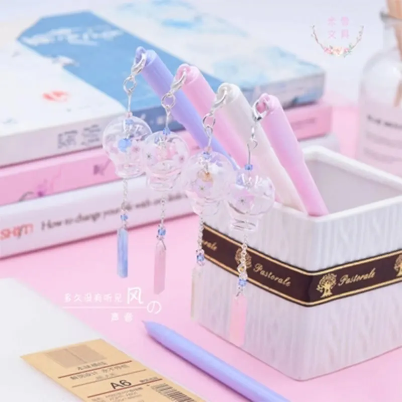 

36 pcs Gel Pens Lovely pendant black colored kawaii gift gel-ink pens pens for writing Cute stationery office school supplies