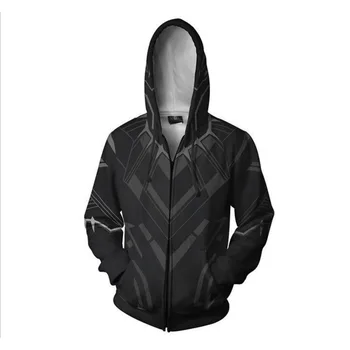 

Black Panther 3D Print Avengers Cosplay Costume Hoodies Sweatshirts Casual Zipper Hooded Jacket Clothing Streetwear Jacket