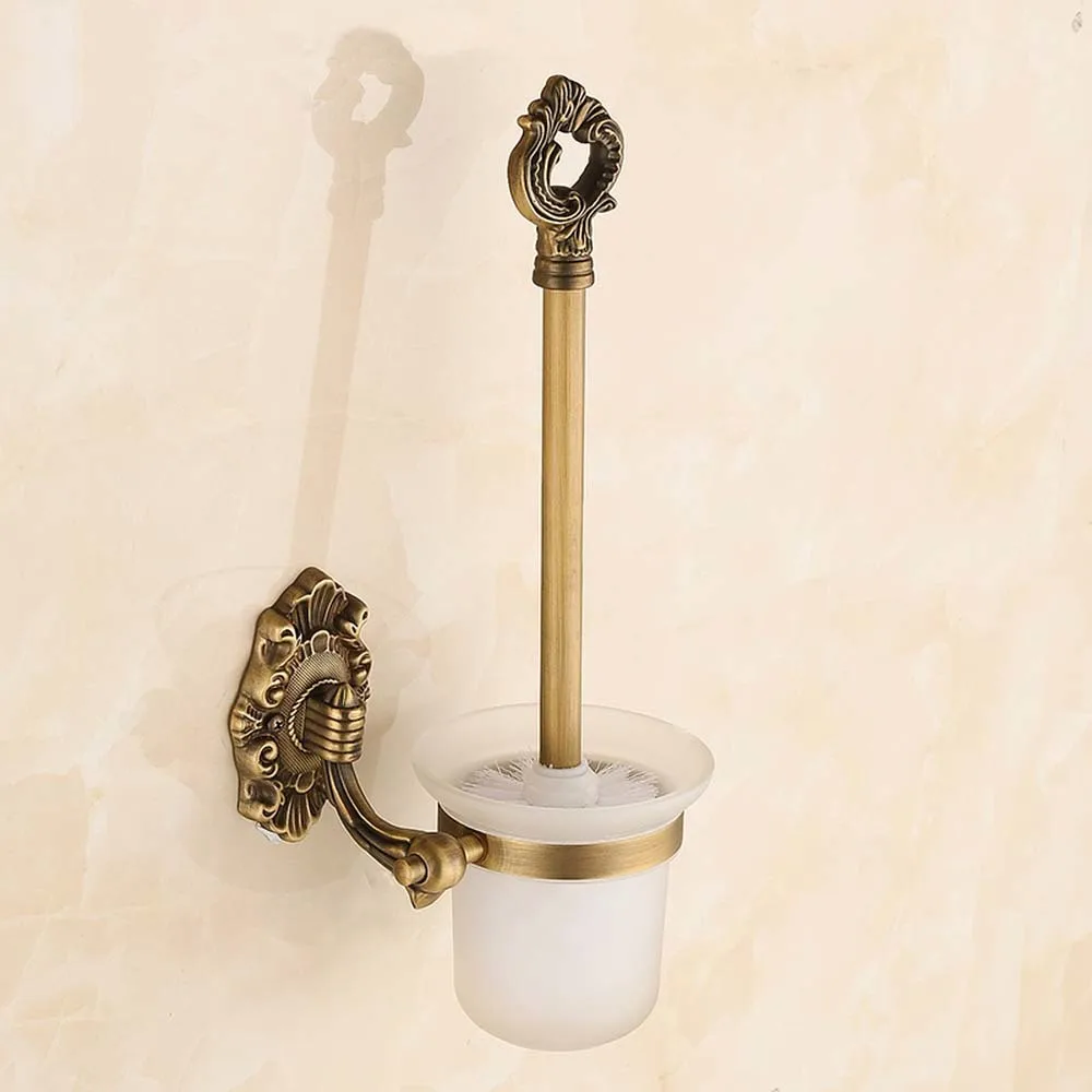 

American carved bathroom accessories copper antique toilet cup holder toilet brush holder set LO731415