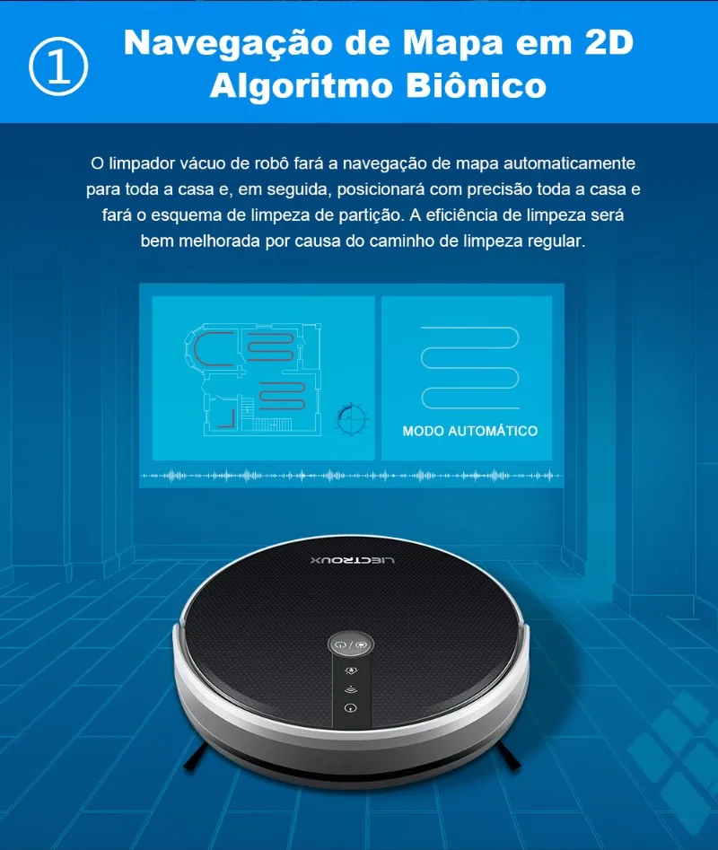 2019 Limpador Vácuo de Robô de Liectroux C30b, o Poder de Sucção de 3000pa, Navegação de Mapa em 2d, com Memória, Aplicativo de Wifi, Tanque de Água Elétrico, Motor sem Escova 7 C30B, o poder de sucção de 3000Pa,
