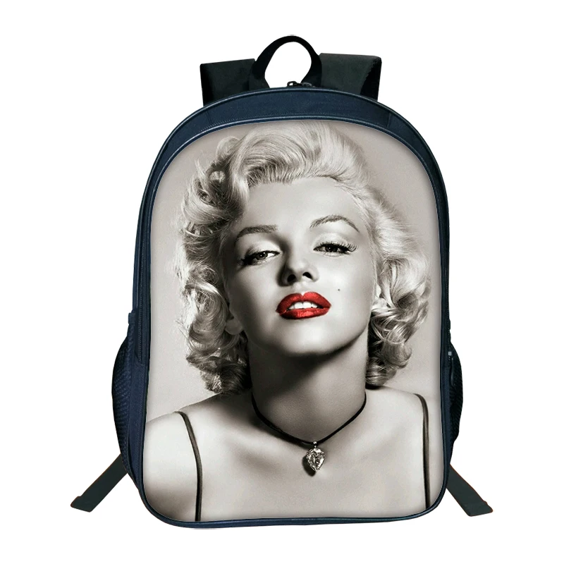 

Famous Brand Marilyn Monroe Big Capacity Backpacks For Teenagers Student 3D Print Multicolor Women Girl School Blackpack