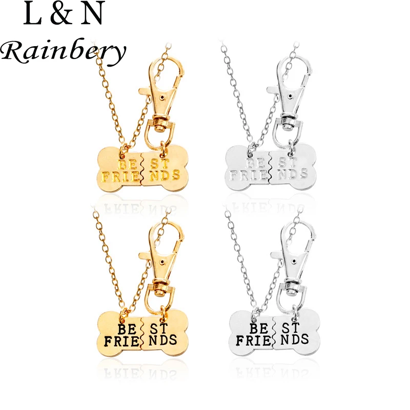Rainbery 2Pcs / Set Pet Best Friends Necklace BFF Necklaces Spliced