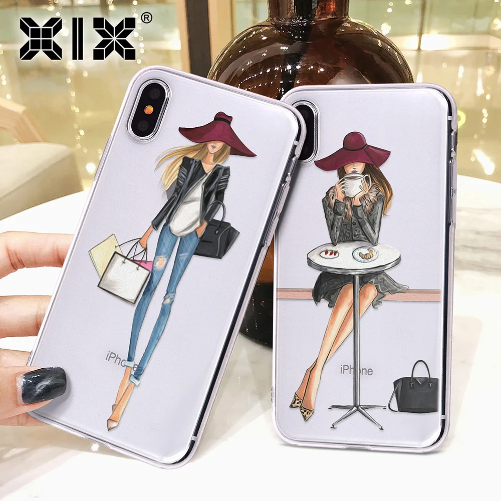 XIX for Funda iPhone 11 Pro Case 5 5S 6 6S 7 8 Plus X XS Max Fashion Girls Cover Soft TPU XR | Мобильные телефоны и