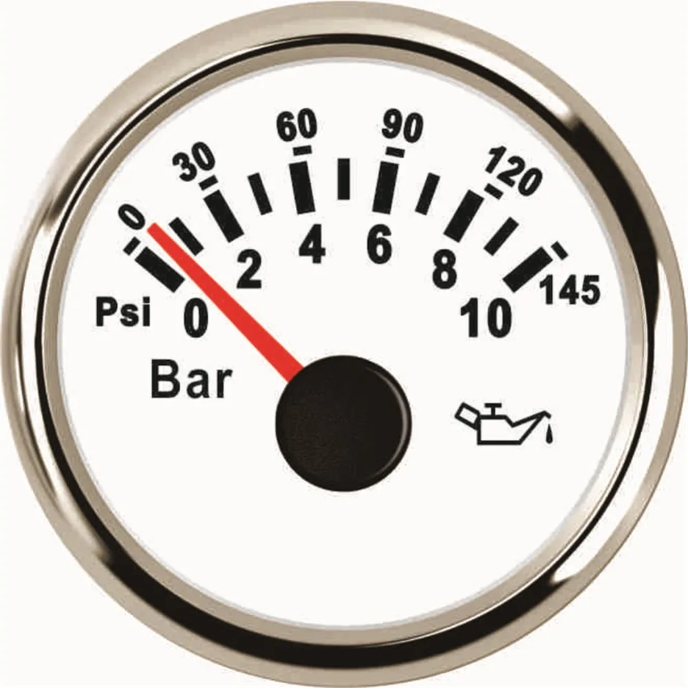 1 шт. красная подсветка 0-10 бар измеритель давления масла 0-145Psi 316L Безель указатель масляные измерители давления 9-32 В для автомобиля грузовика лодки яхты