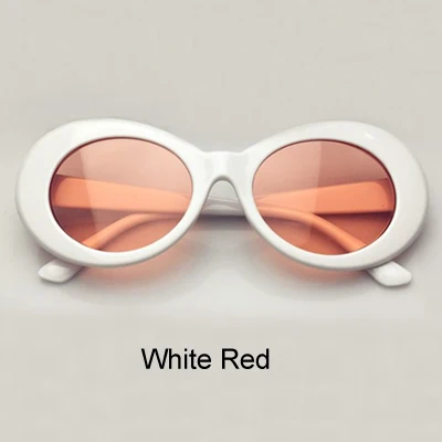 Ralferty ретро овальные солнцезащитные очки модные солнцезащитные очки для мужчин и женщин Винтажные белые UV400 Солнцезащитные очки женские мужские очки - Цвет линз: White Red
