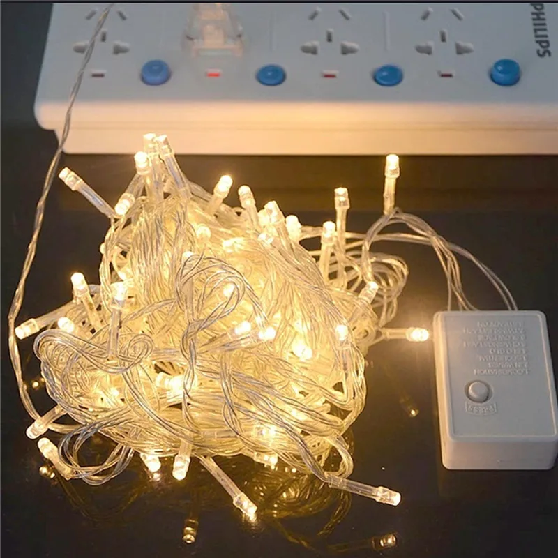 Гирлянда 100LED 10 м Рождественская/Свадебная/Праздничная Декоративная гирлянда AC