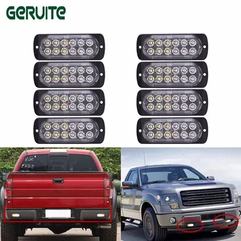 

Whosesale! LED Super Thin High Power 12W Waterproof 12V-24V 12 LED Car Truck Emergency Side Strobe Lights Warning Flashing Light