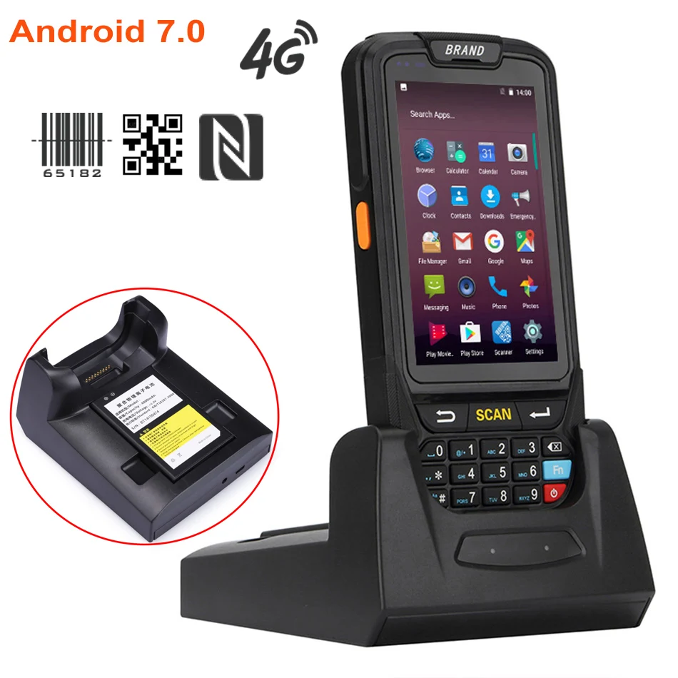 

Wireless Android 7.0 Handheld PDA Smart Data Terminal Portable 2D QR Barcode Scanner with Wifi Bluetooth GPS Barcode Reader