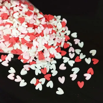 

1000pcs/lot 5mm Polymer Hot Clay Sprinkles Colorful Heart for DIY Crafts Tiny Cute Accessories