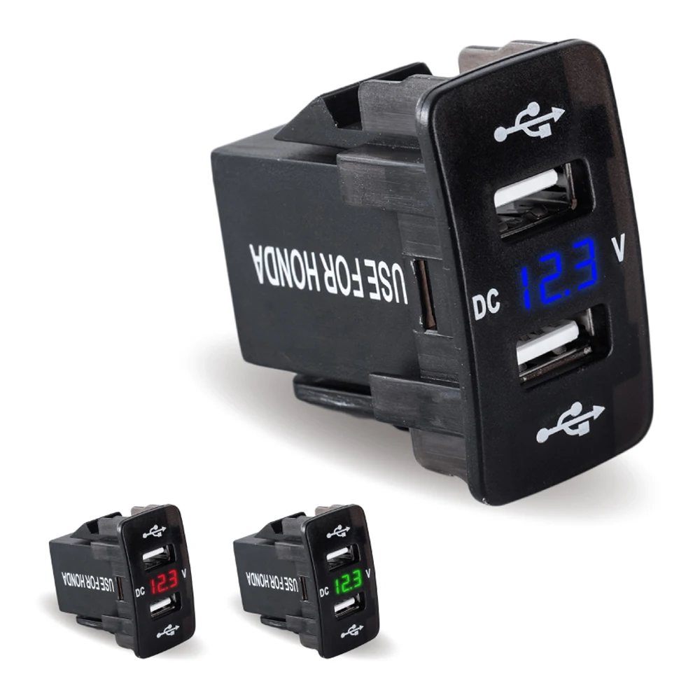 Promotional Dual USB Mini Car Charger With Volt Meter 12V 24V LED